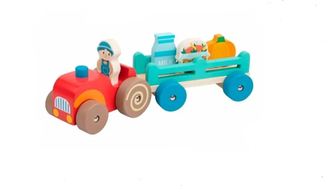Playing Kids Houten Tractorset