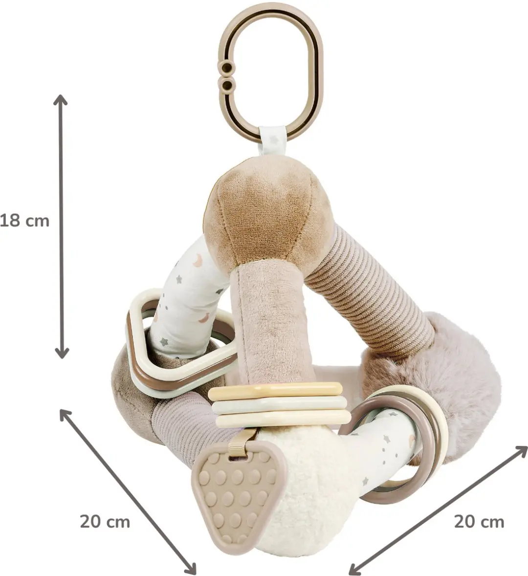 Nattou Lapidou Zachte Activiteiten Piramide - 20cm - Beige - afbeelding 4 van 5