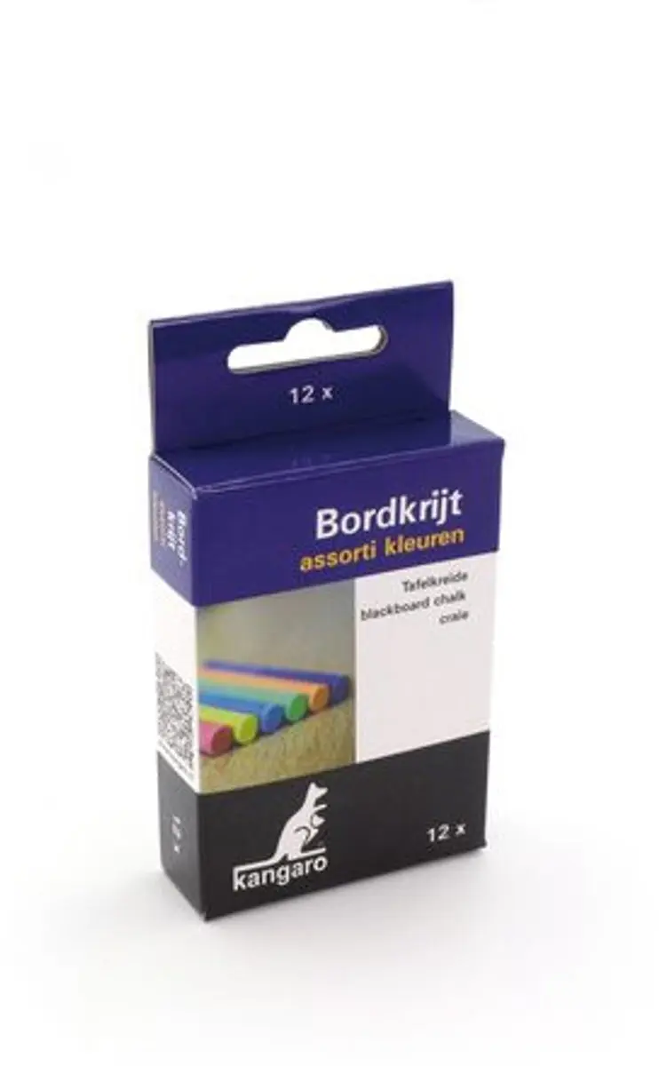 Kangaro Schoolbordkrijt - 12 Stuks - 6 Kleuren