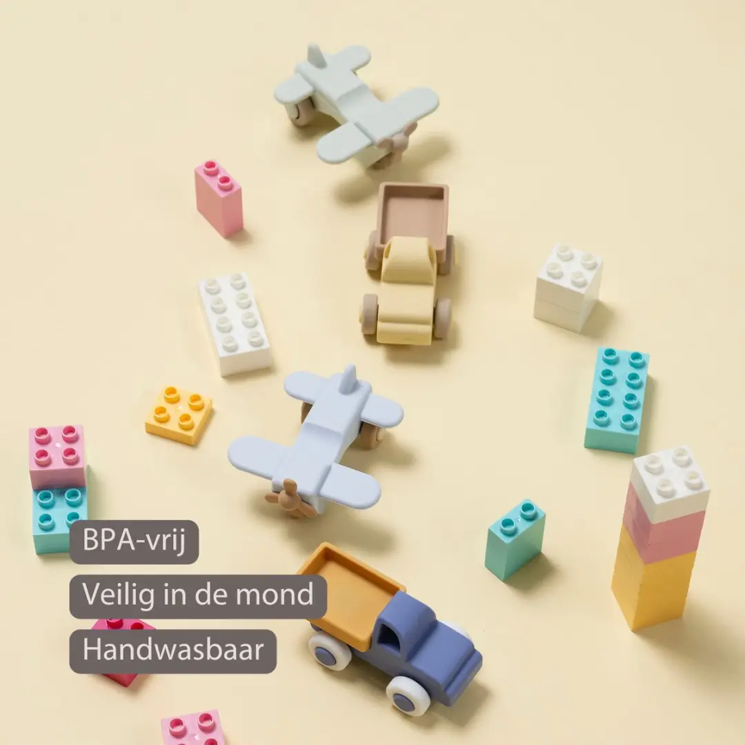 Nattou Silicone Vrachtwagen & Vliegtuig Baby - Multicolor