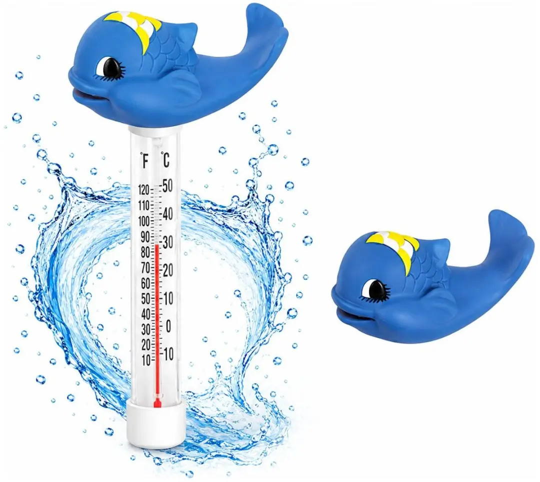 Bellatio Design Zwembadthermometer Vis Blauw