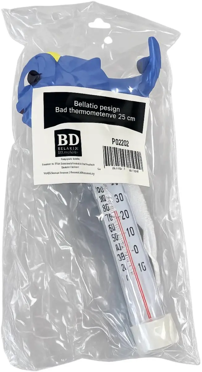Bellatio Design Zwembadthermometer Vis Blauw - 25cm
