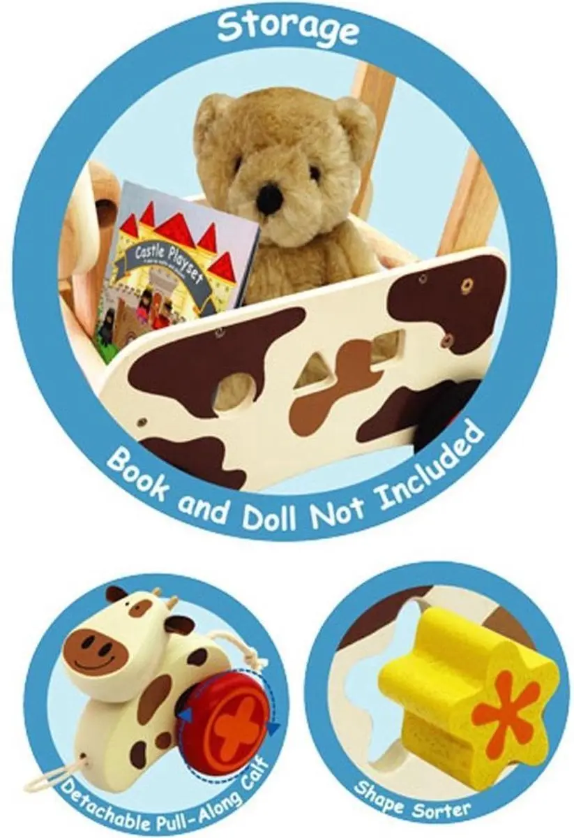 I'm Toy Loopwagen Schaap Houten Looptrainer - Bruin/Wit