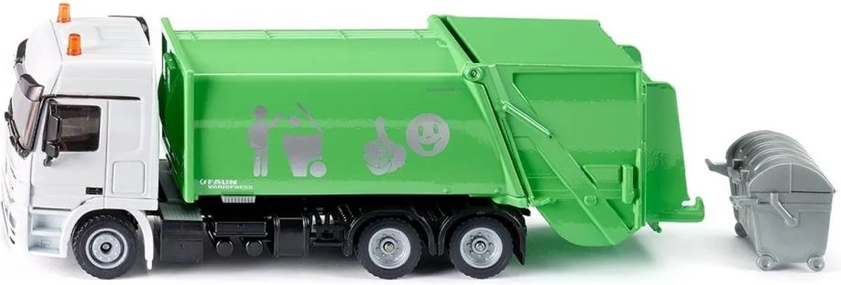 SIKU 2938 Vuilniswagen 1:50 - Groen/Wit