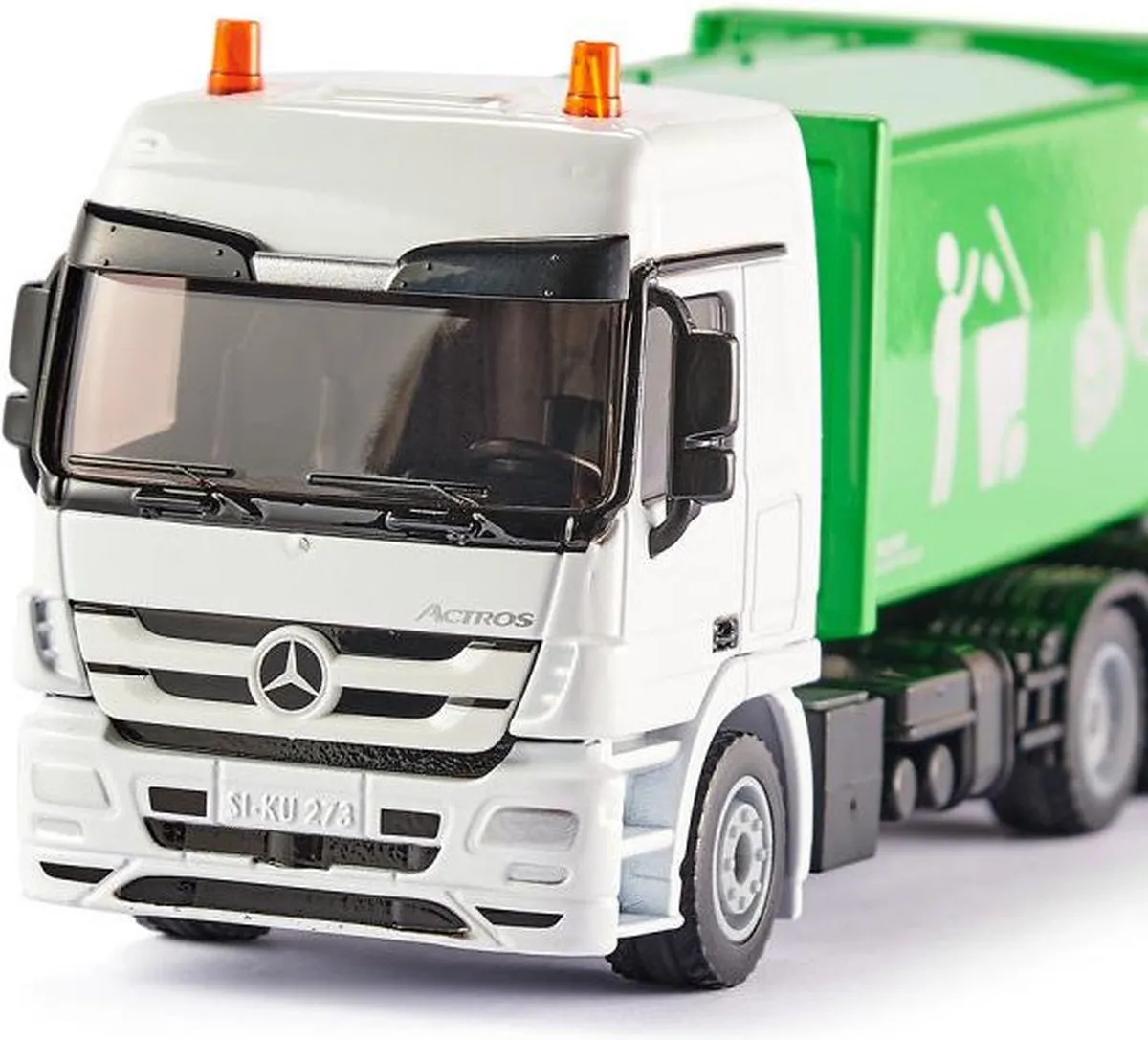 SIKU 2938 Vuilniswagen 1:50 - Groen/Wit