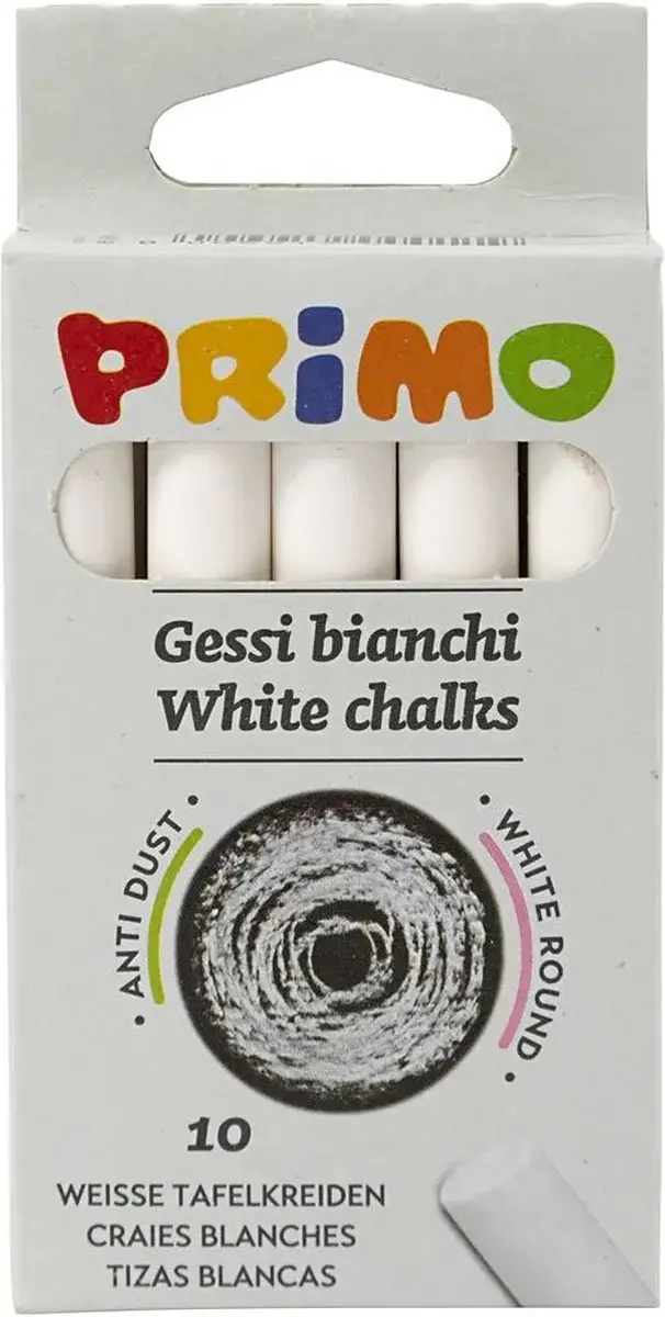Creativ Company Primo Schoolbord Krijtjes - 10 Stuks - Wit
