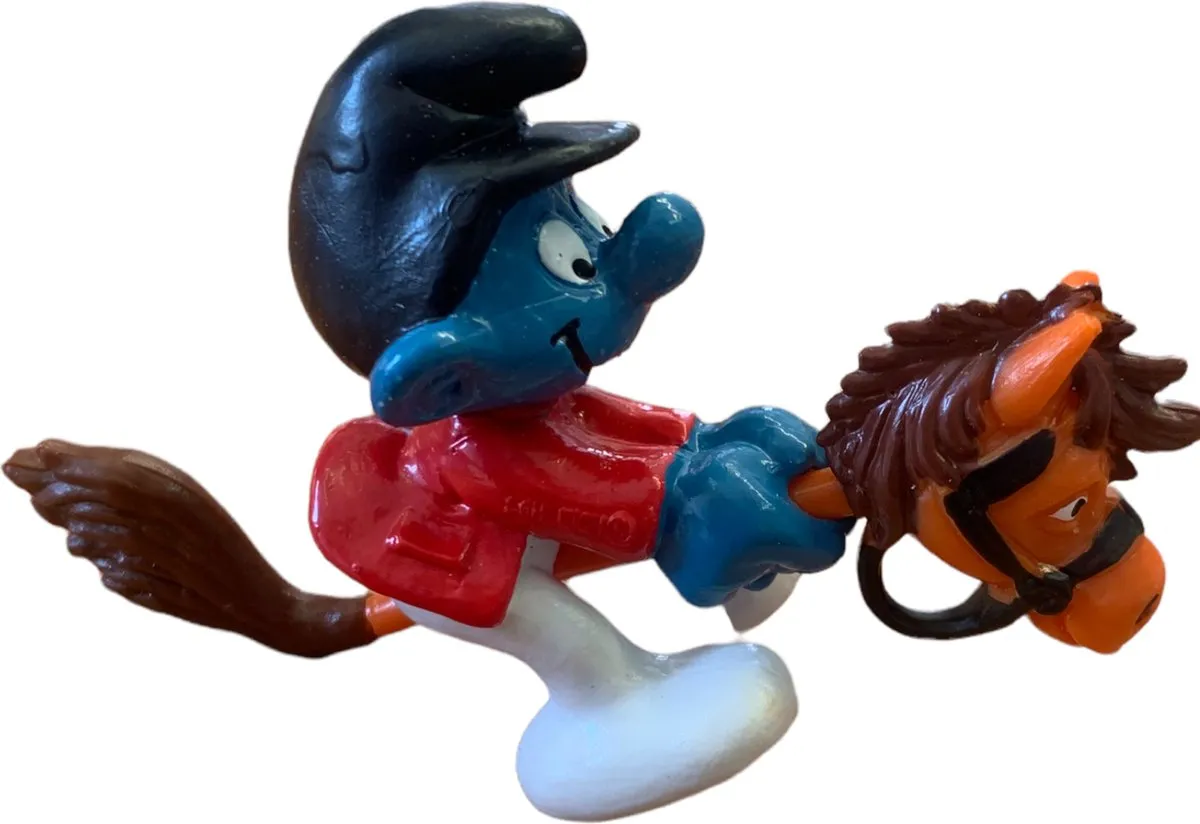 Schleich Smurf met Stokpaard Speelfiguur