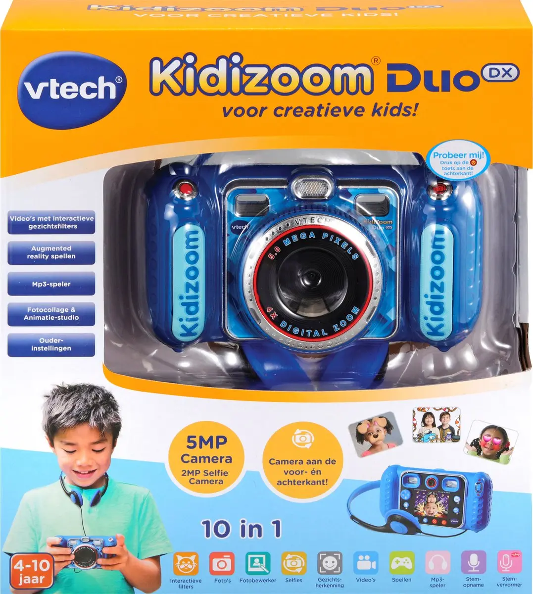 VTech KidiZoom Duo DX Kindercamera - 5MP - Blauw