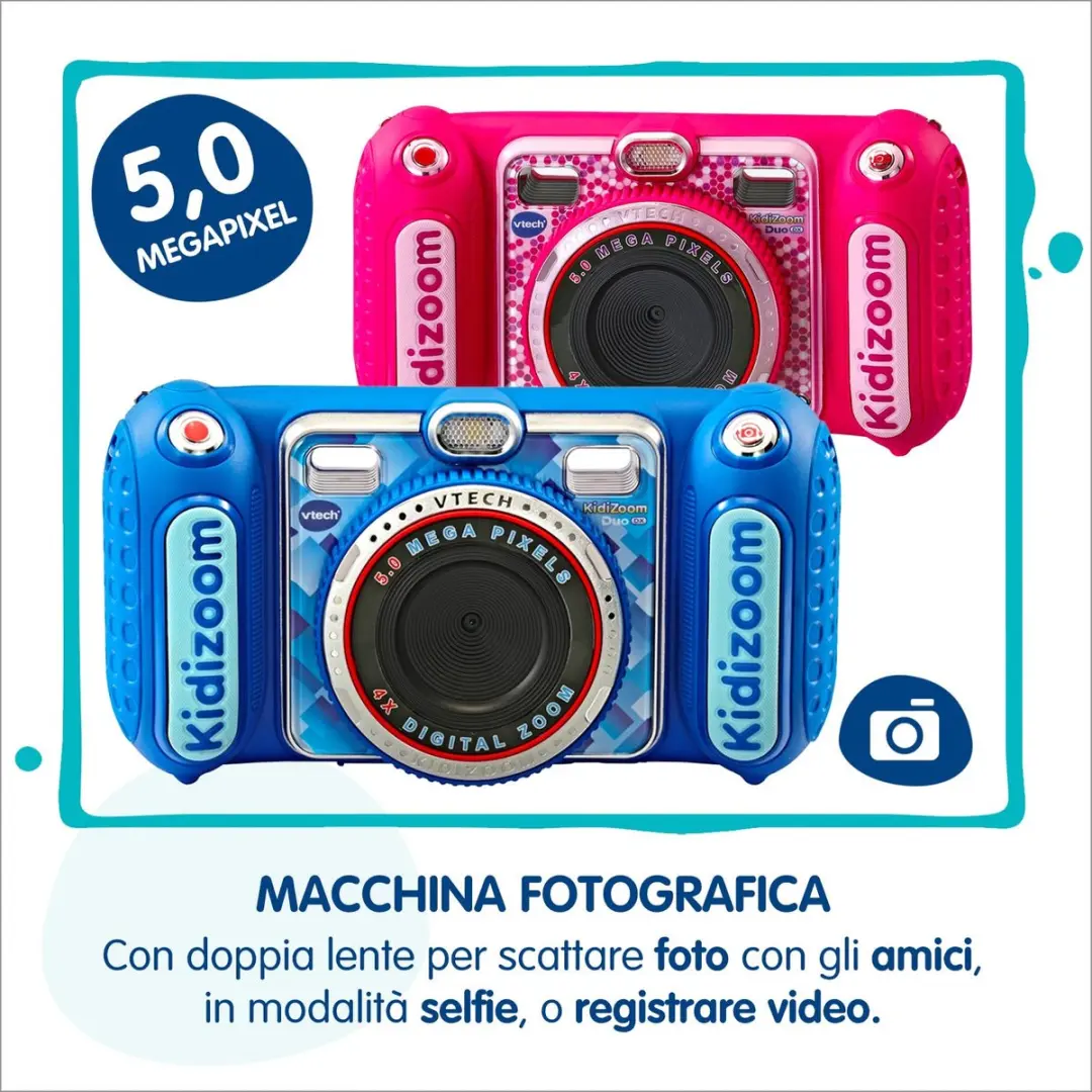 VTech KidiZoom Duo DX Kindercamera - 5MP - Blauw - afbeelding 6 van 6