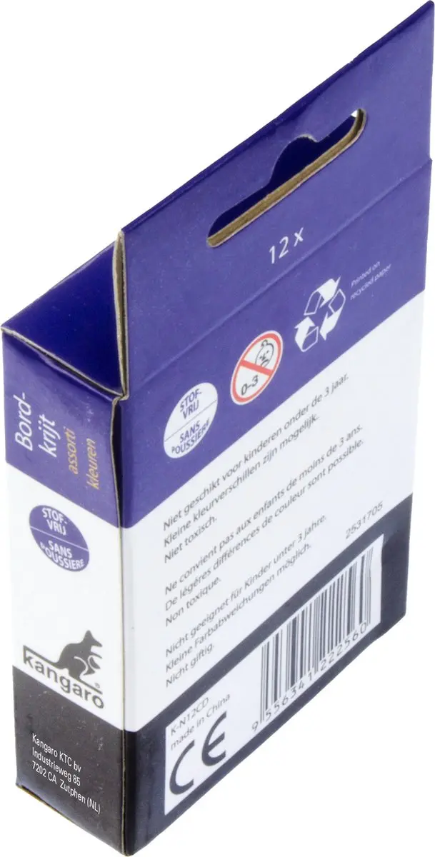 Kangaro K-N12CD Bordkrijt - 12 Stuks - Multicolor