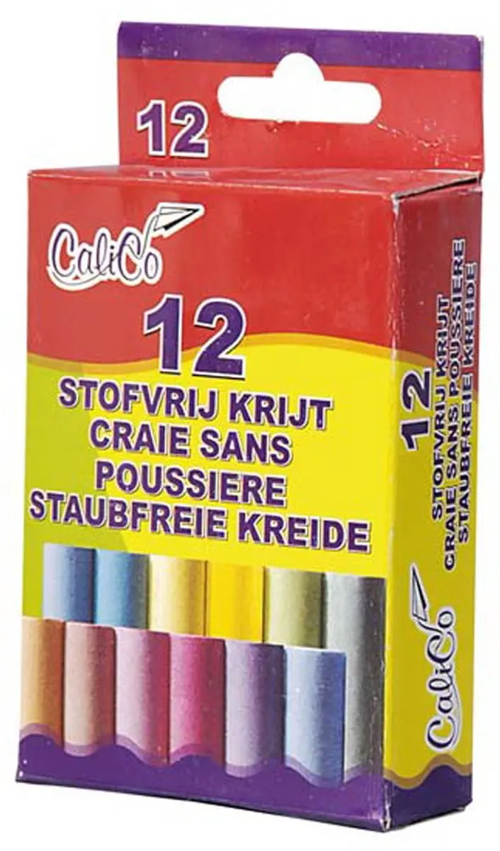 Kangaro K-N12CD Bordkrijt - 12 Stuks - Multicolor
