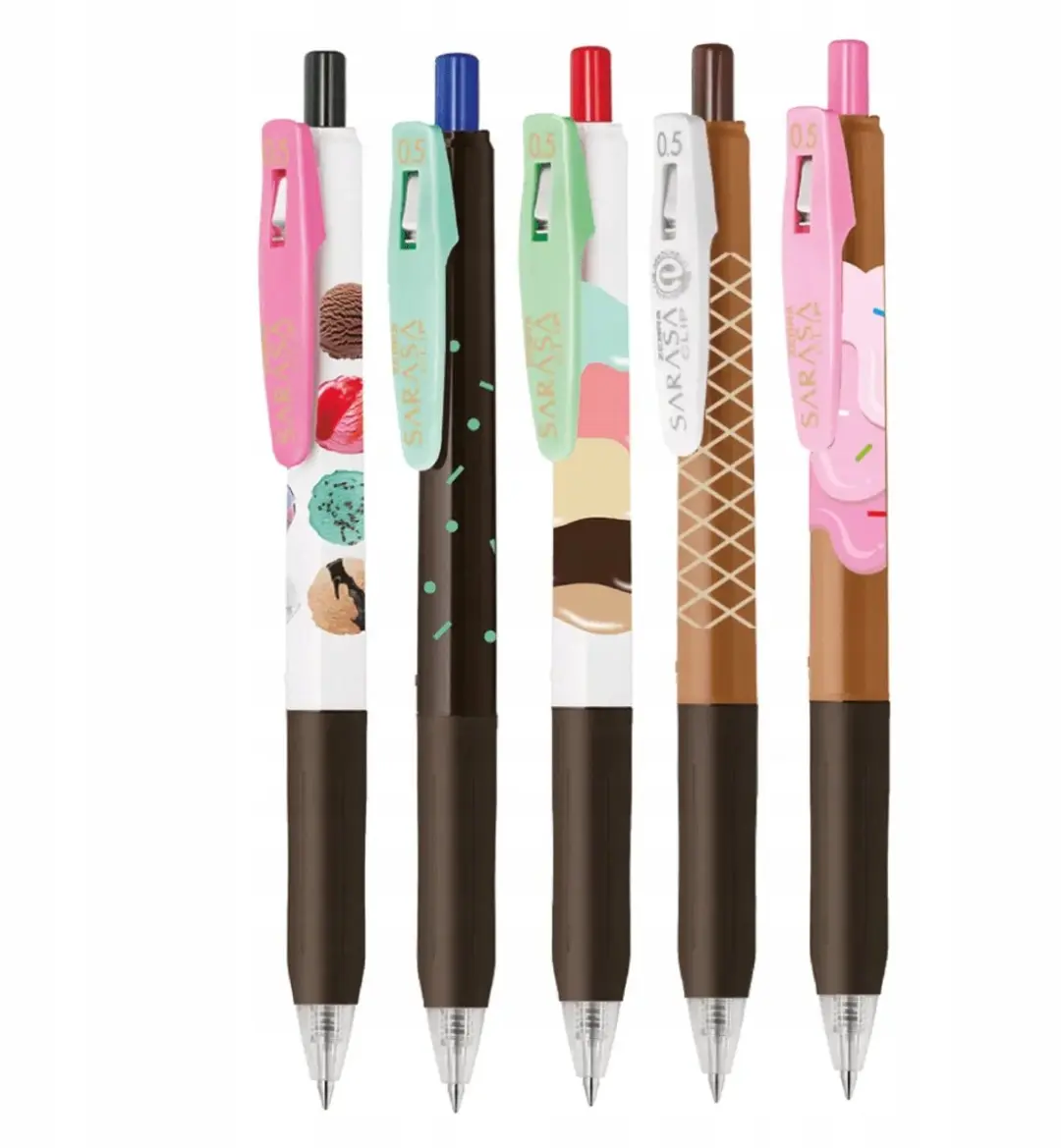 Zebra Sarasa Clip Gelpen Set - 5 Stuks Multicolor