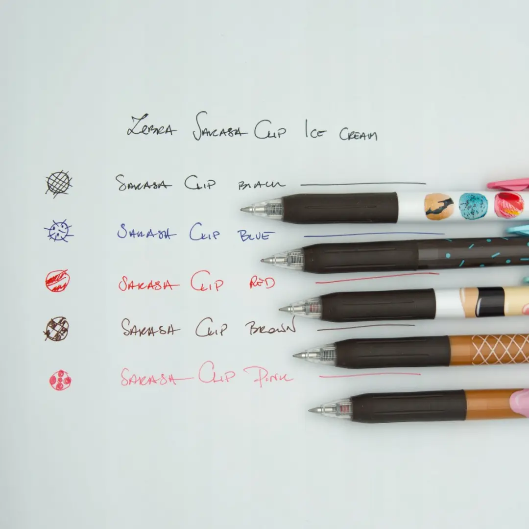 Zebra Sarasa Clip Gelpen Set - 5 Stuks Multicolor