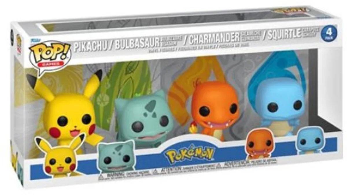 Funko Pop! Pokémon 4 Pack - Pikachu/Bulbasaur/Charmander/Squirtle
