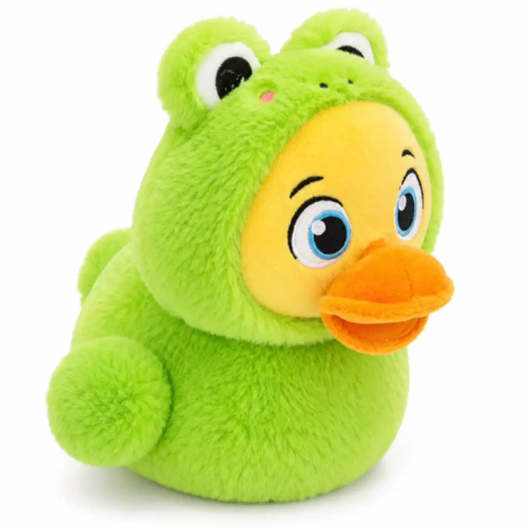 Topknuffels Eend in Kikker Outfit Pluche Knuffel 30cm