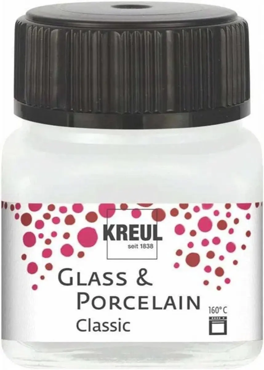 Kreul Glasverf Porseleinverf Cremewit 20ml