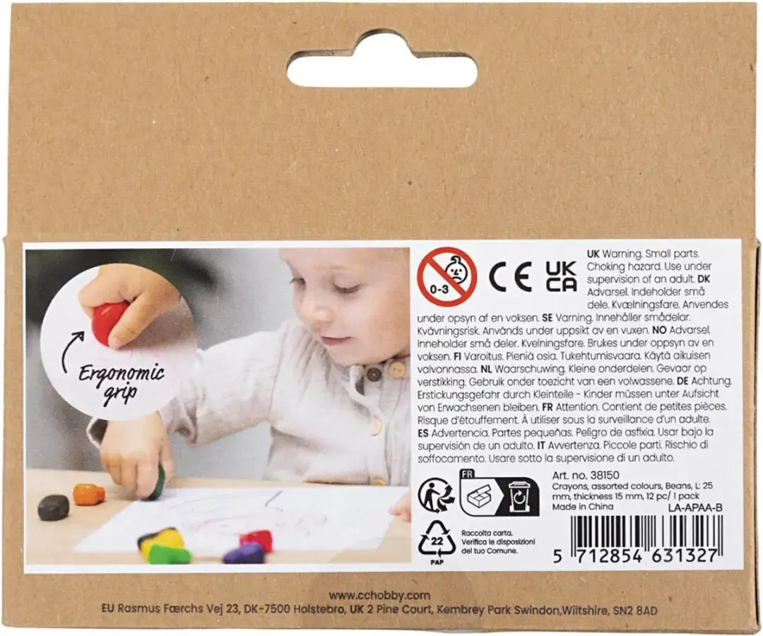 Creativ Company Bonen Krijtjes Sojabasis - 12 Stuks