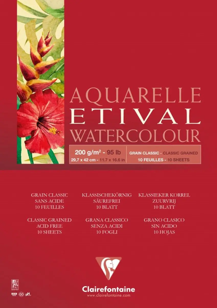 Clairefontaine Etival Aquarelblok 200g