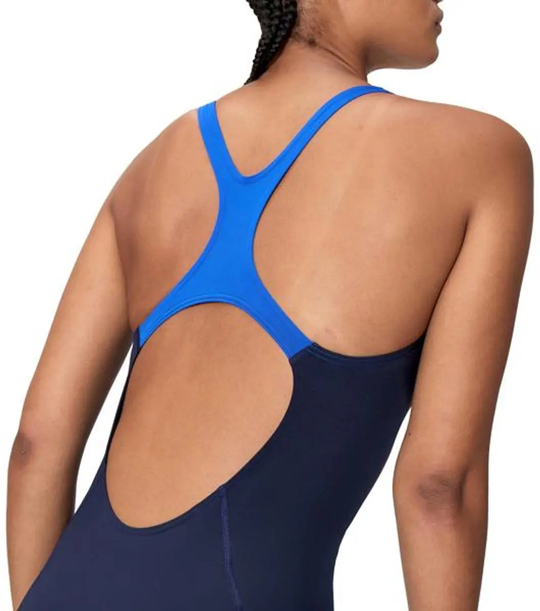 Speedo Solid Splice Medalist Dames Sportbadpak - One Size - Marine - afbeelding 6 van 6