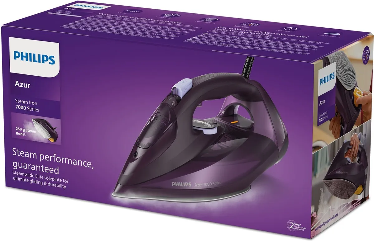 Philips 7000 Series DST7051/30 Stoomstrijkijzer - 2800W - Paars