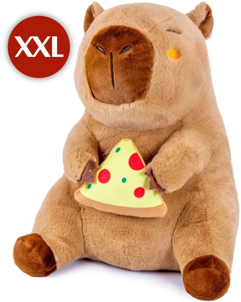 Topknuffels Capybara Pizza Pluche XXL 100cm