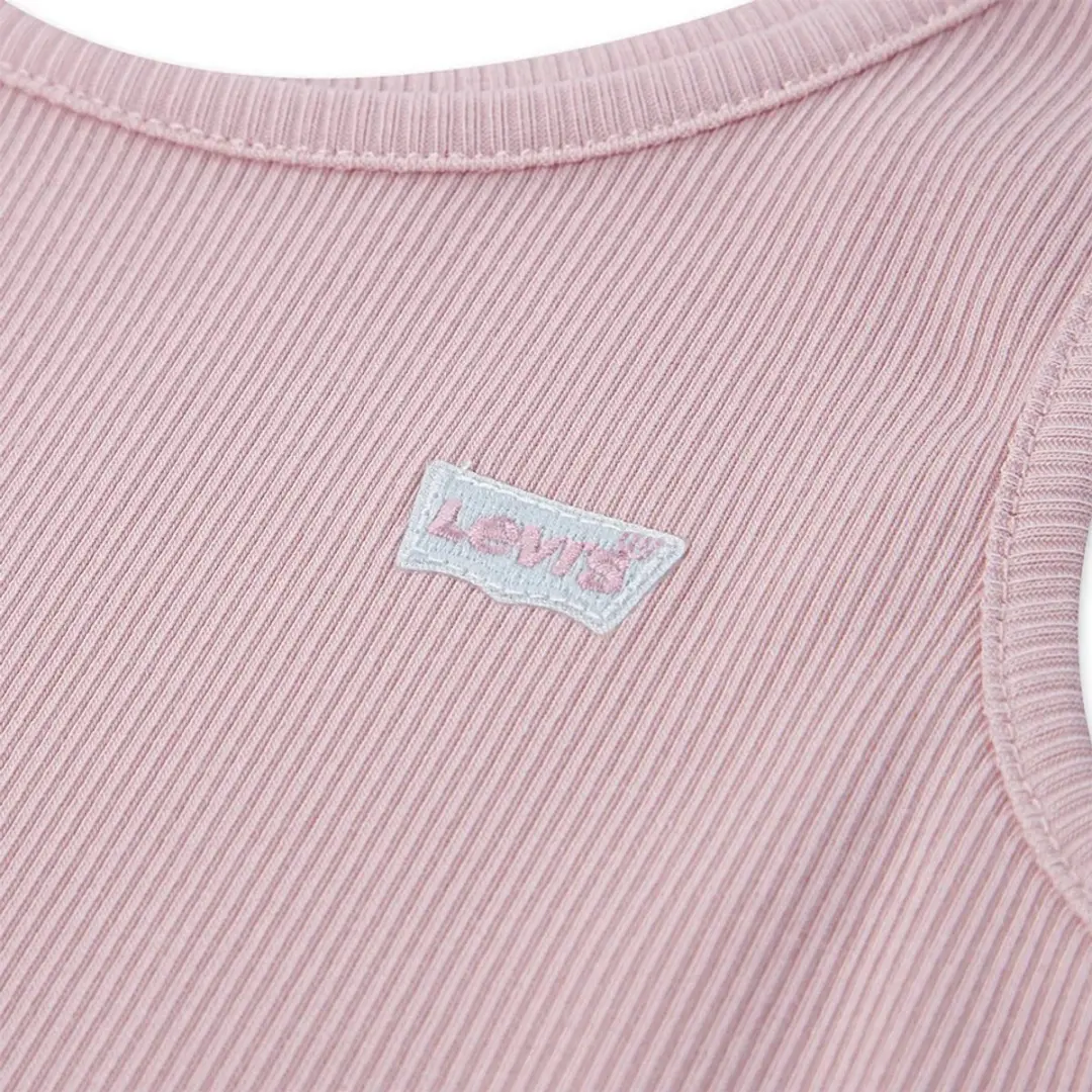 Levi's Kids Meet And Greet Ribbed Mouwloos T-shirt - 110/116 - Coral Blush