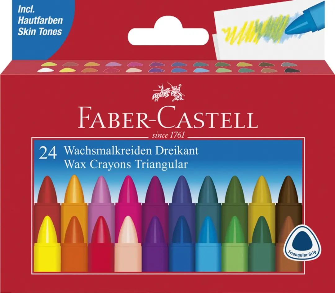 Faber-Castell Waskrijt Driekantig FC-120010 - 12 Stuks