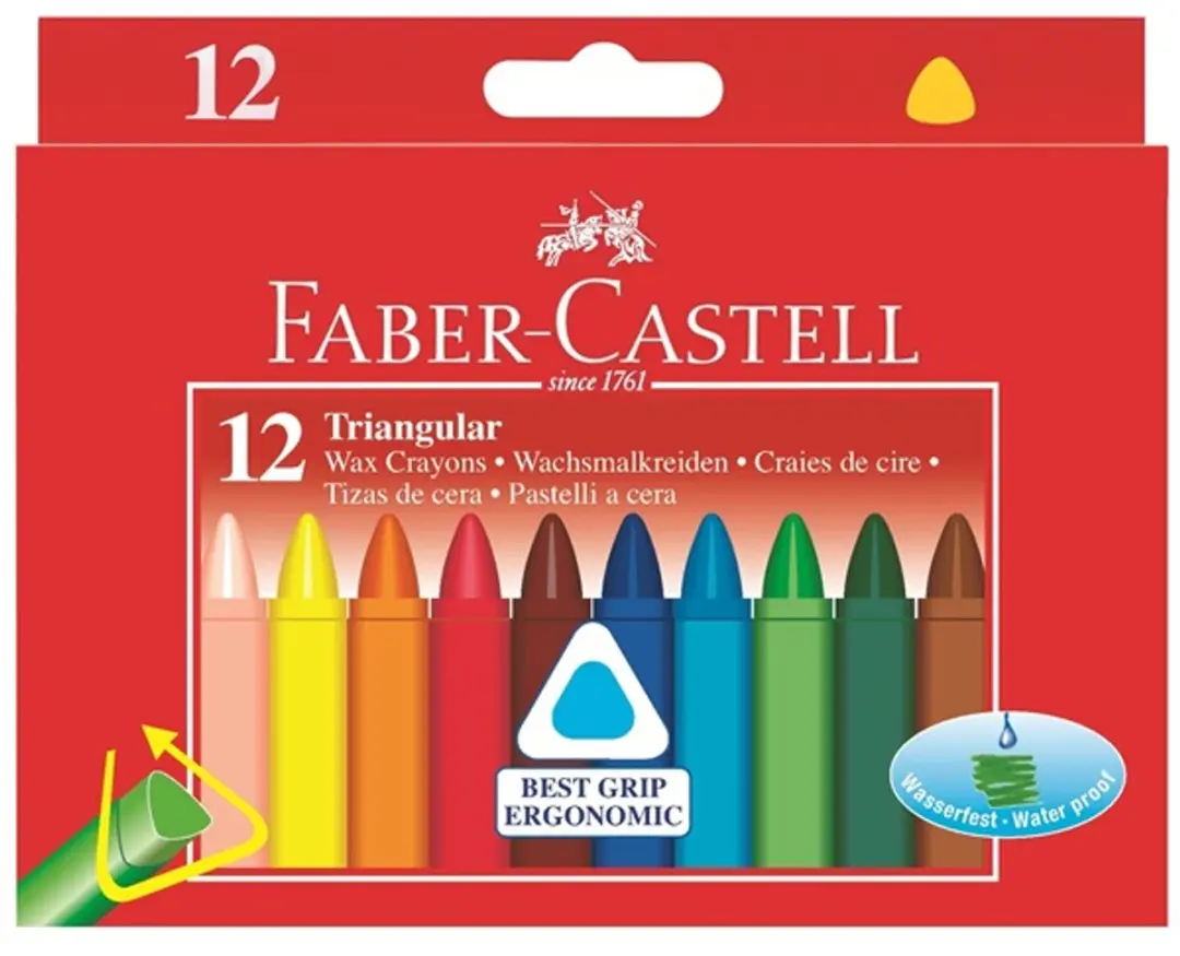 Faber-Castell Waskrijt Driekantig FC-120010 - 12 Stuks