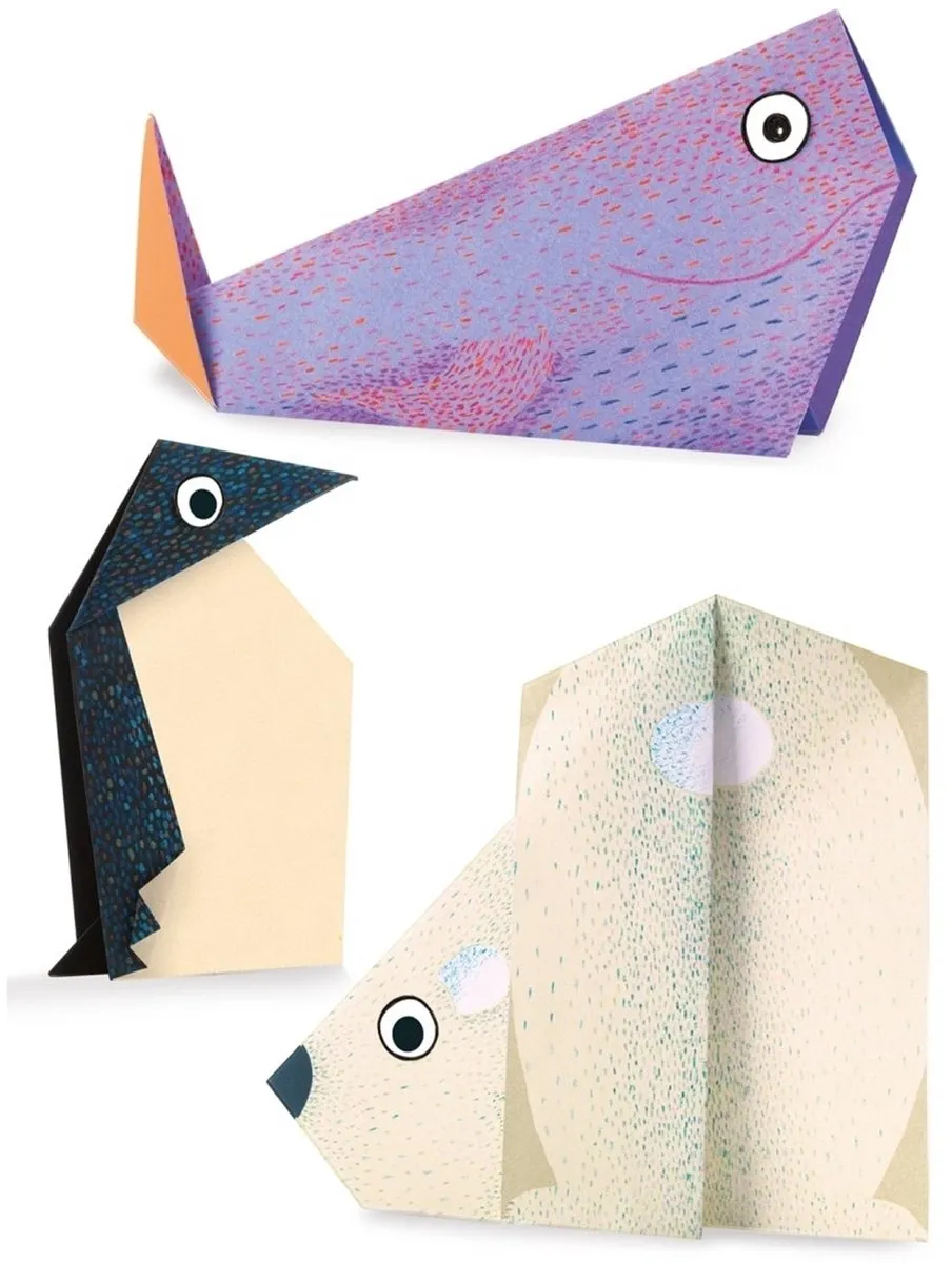 Djeco Origami Polardieren Knutselset - 24 Vellen Multicolor