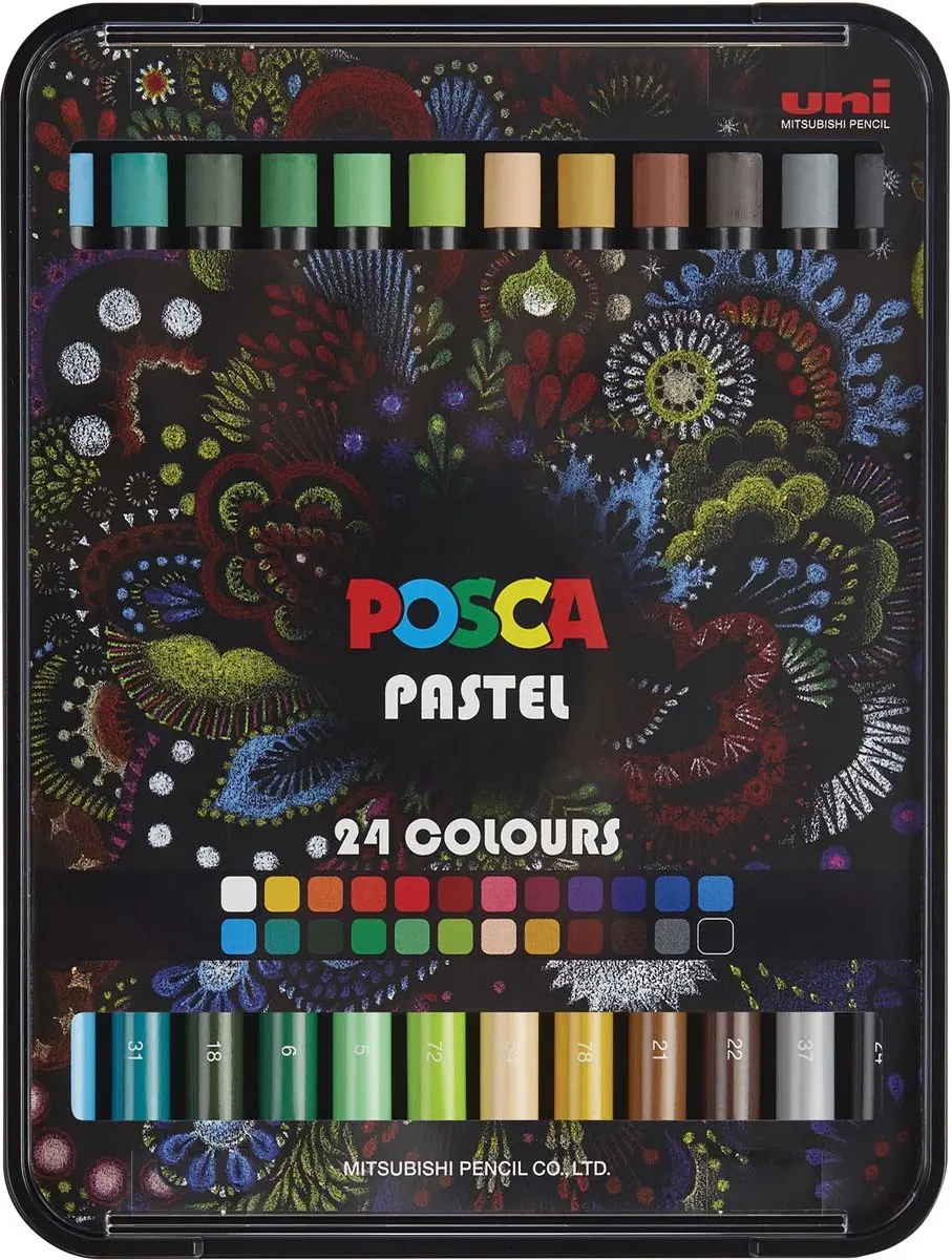 Posca Pastel Krijtset 24 Stuks - Meerkleurig - afbeelding 6 van 6