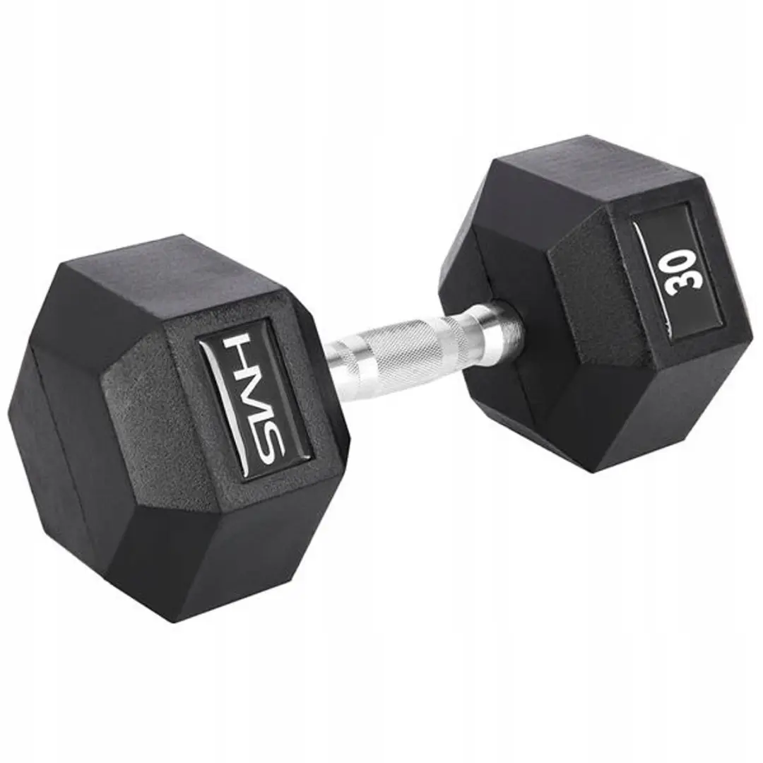 HMS Hex Pro Dumbbell 30kg - Zwart - afbeelding 5 van 5