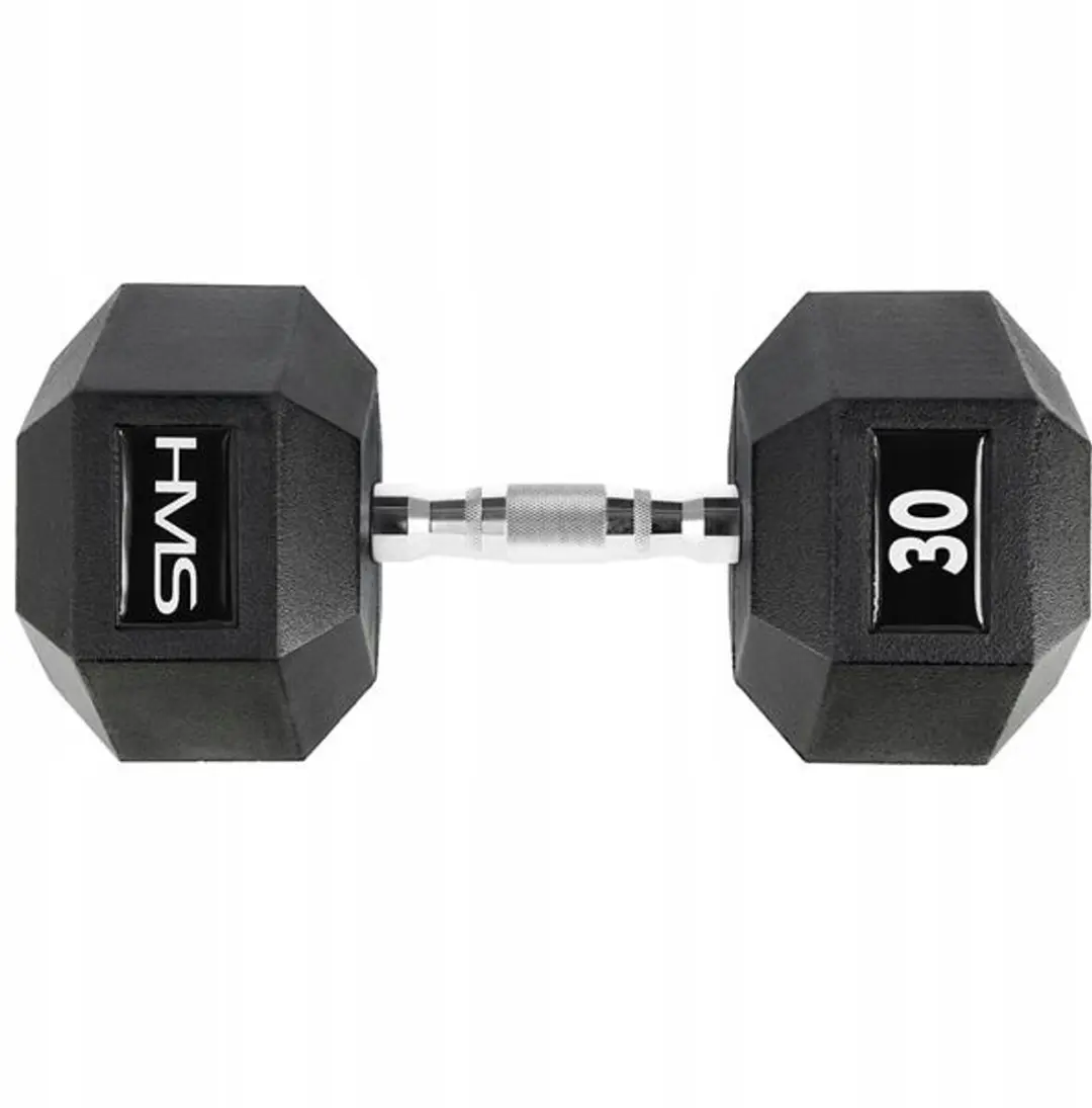 HMS Hex Pro Dumbbell 30kg - Zwart - afbeelding 3 van 5