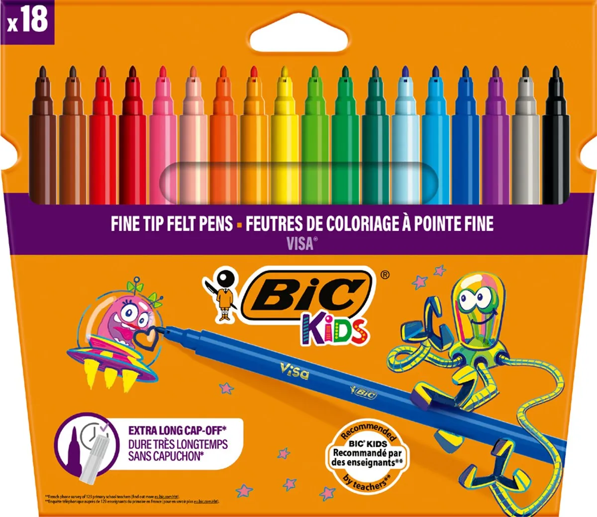 Bic Kids Visa Fijnschrijvende Viltstiften - 12 Stuks Multicolor