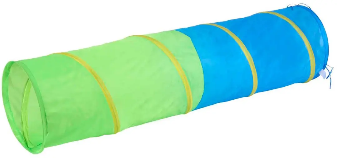 Eddy Toys Speeltent met Tunnel 112x112x94cm - 180cm - Blauw/Geel/ Groen