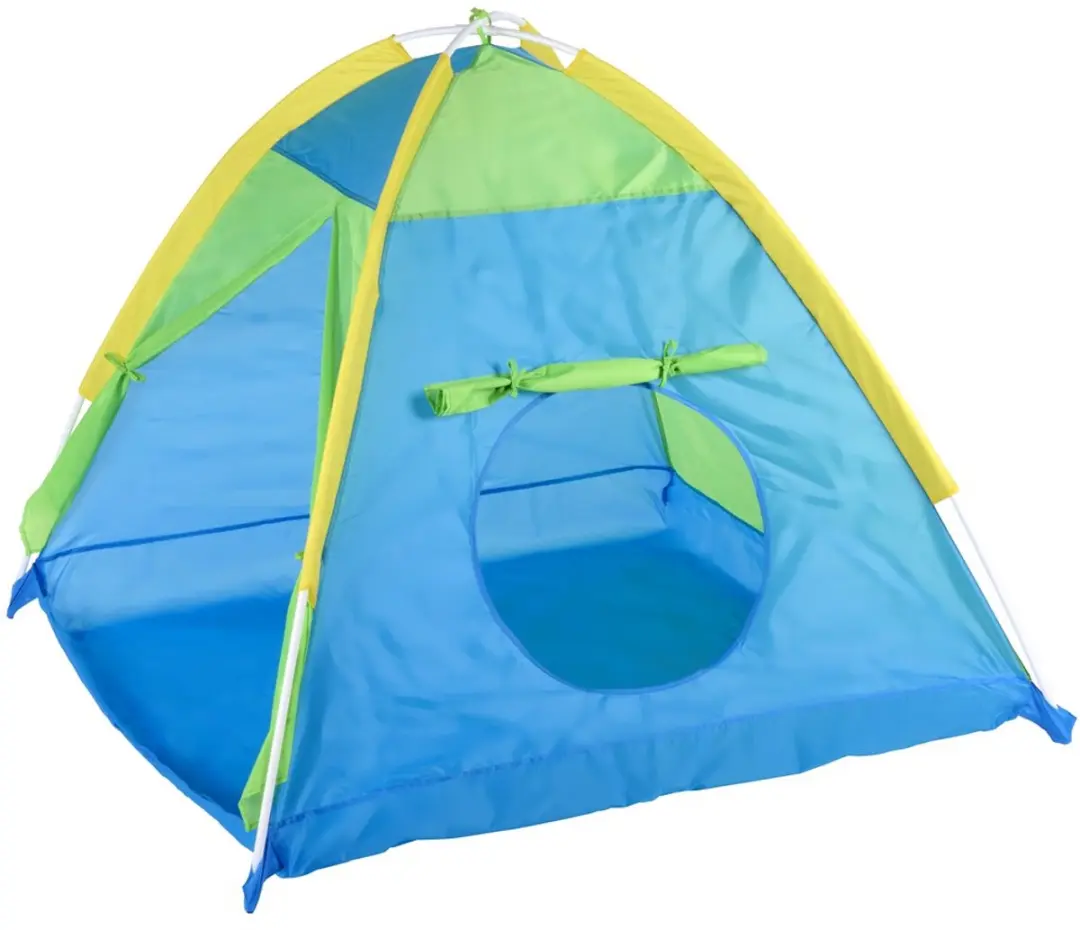 Eddy Toys Speeltent met Tunnel 112x112x94cm - 180cm - Blauw/Geel/ Groen