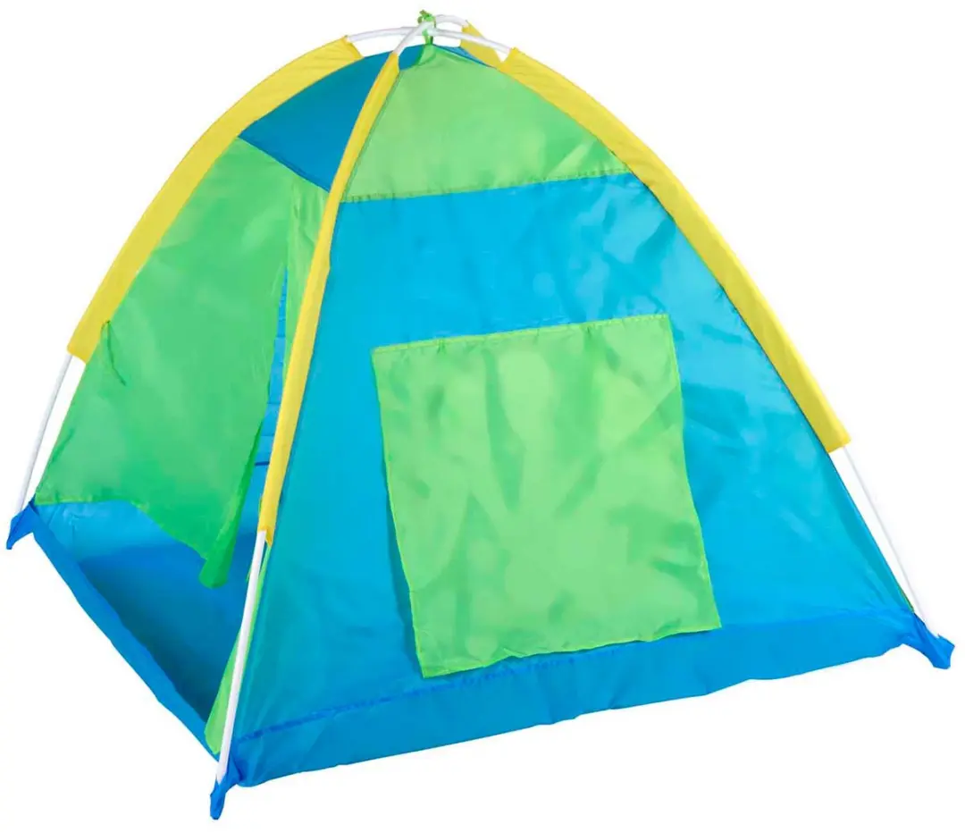 Eddy Toys Speeltent met Tunnel 112x112x94cm - 180cm - Blauw/Geel/ Groen