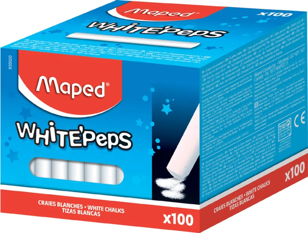 Maped Office Wit Stofvrij Krijtjes - 100 Stuks