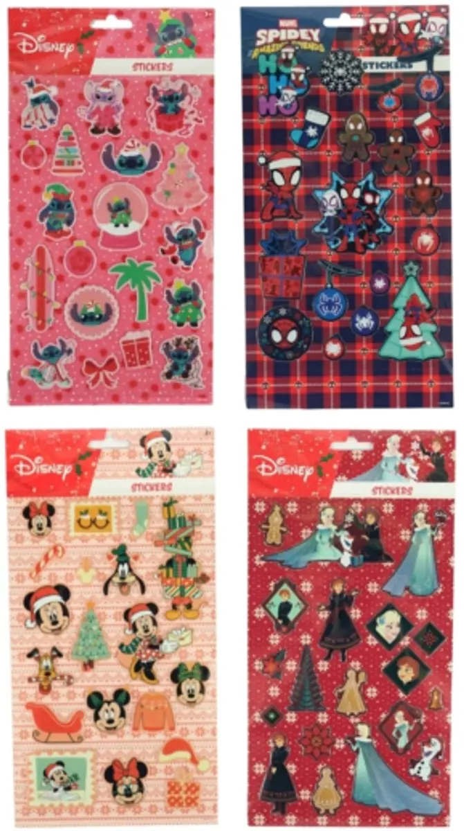 Disney Kerststickers Multikleur - 4 Vellen Puffy Stickers