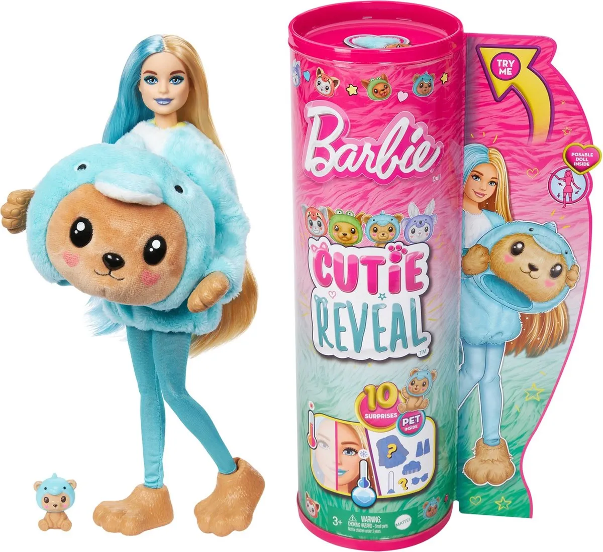 Barbie Cutie Reveal Pop Teddybeer Dolfijn Pop