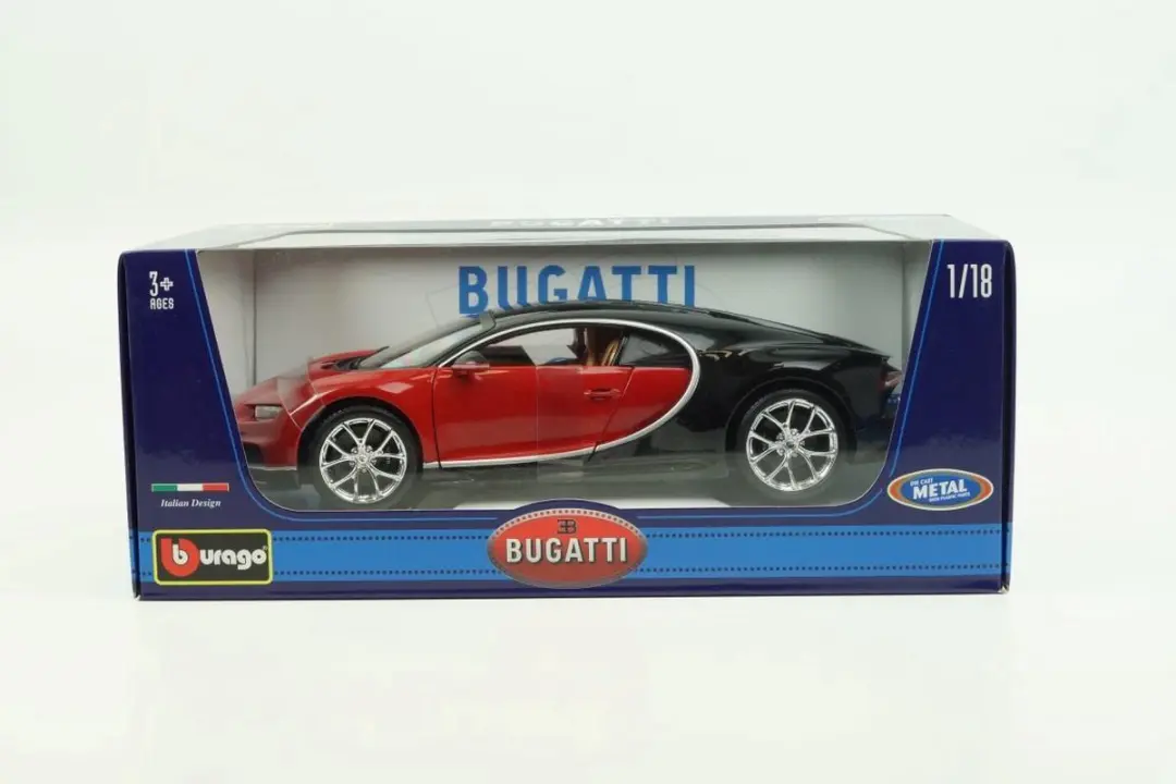 Bugatti Bburago Chiron 1:18 - Rood/Zwart