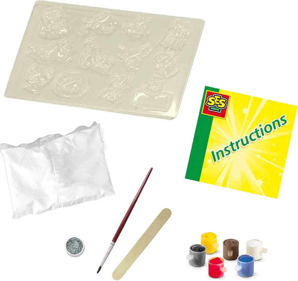 SES Creative Hobby Pink Gieten & Schilderen - Katten & Honden - 9 Stuks