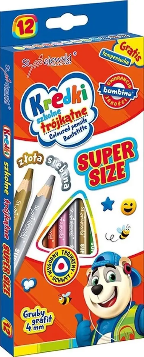 Bambino Super Size Driehoekige Kleurpotloden 12 Stuks