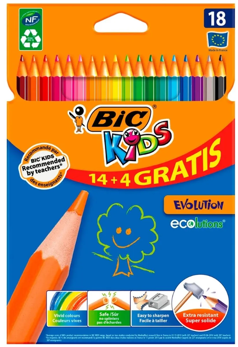 Bic Kids Evolution Kleurpotloden 18 Stuks - 6x3