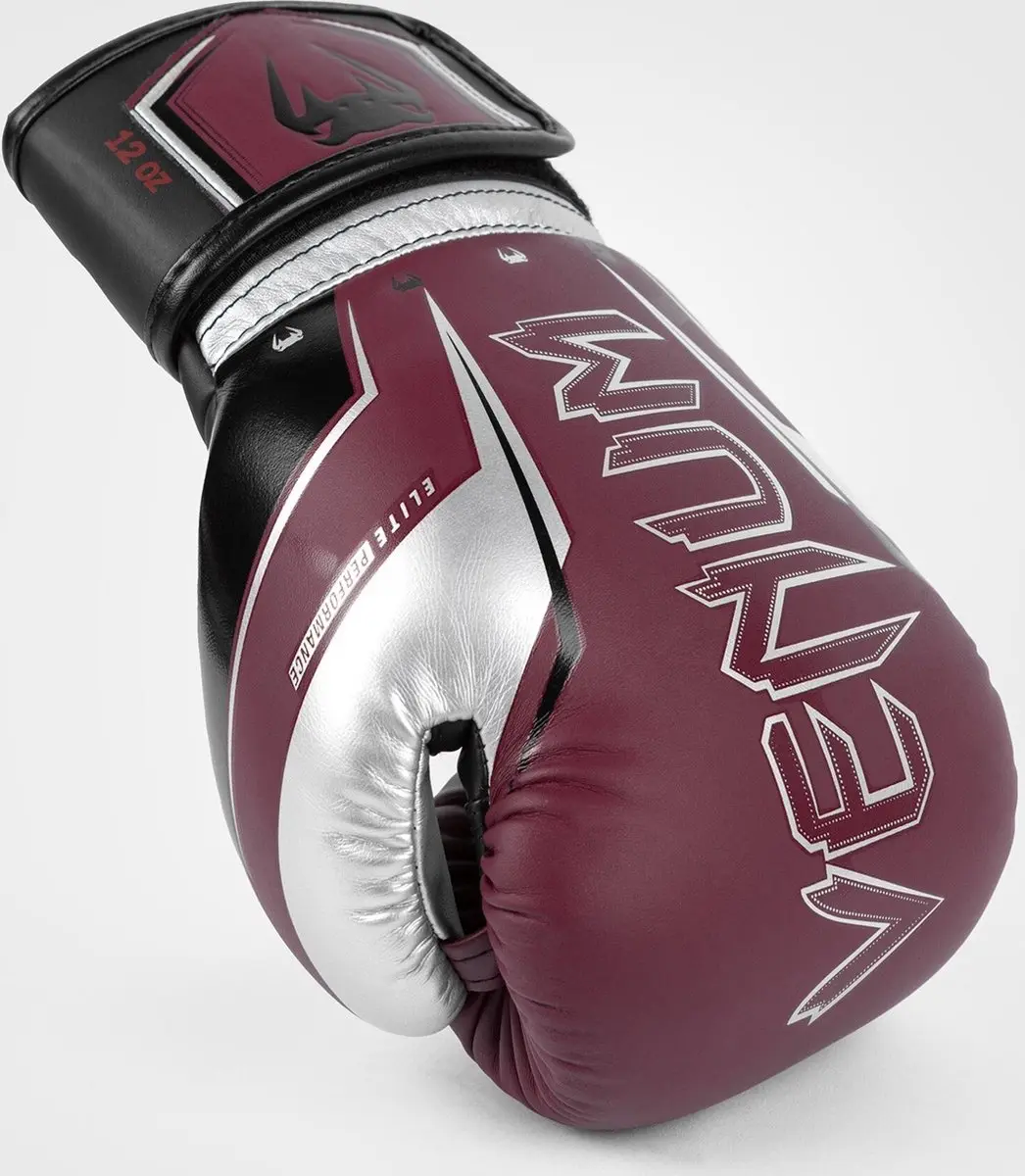 Venum Elite Evo Bokshandschoenen 10 OZ - Bordeaux/Zilver