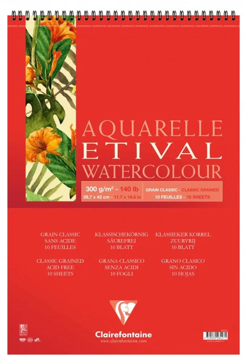 Clairefontaine Etival Aquarelblok 300g A3 Spiraal