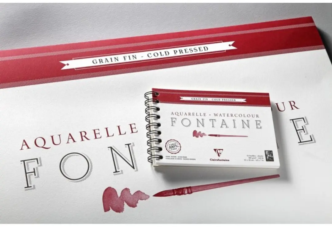Clairefontaine Aquarelblok Fontaine Fijne Korrel 300g - 12 Blad 30x40cm Spiraal