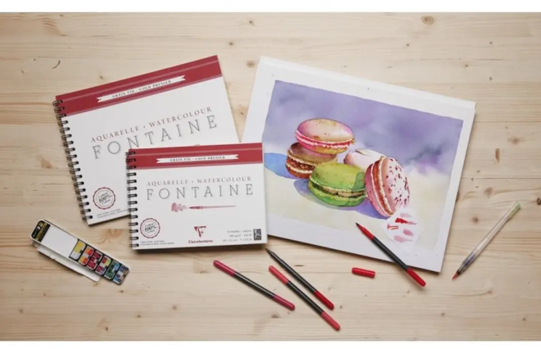 Clairefontaine Aquarelblok Fontaine Fijne Korrel 300g - 12 Blad 30x40cm Spiraal - afbeelding 6 van 6
