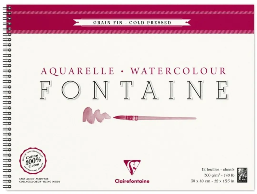 Clairefontaine Aquarelblok Fontaine Fijne Korrel 300g