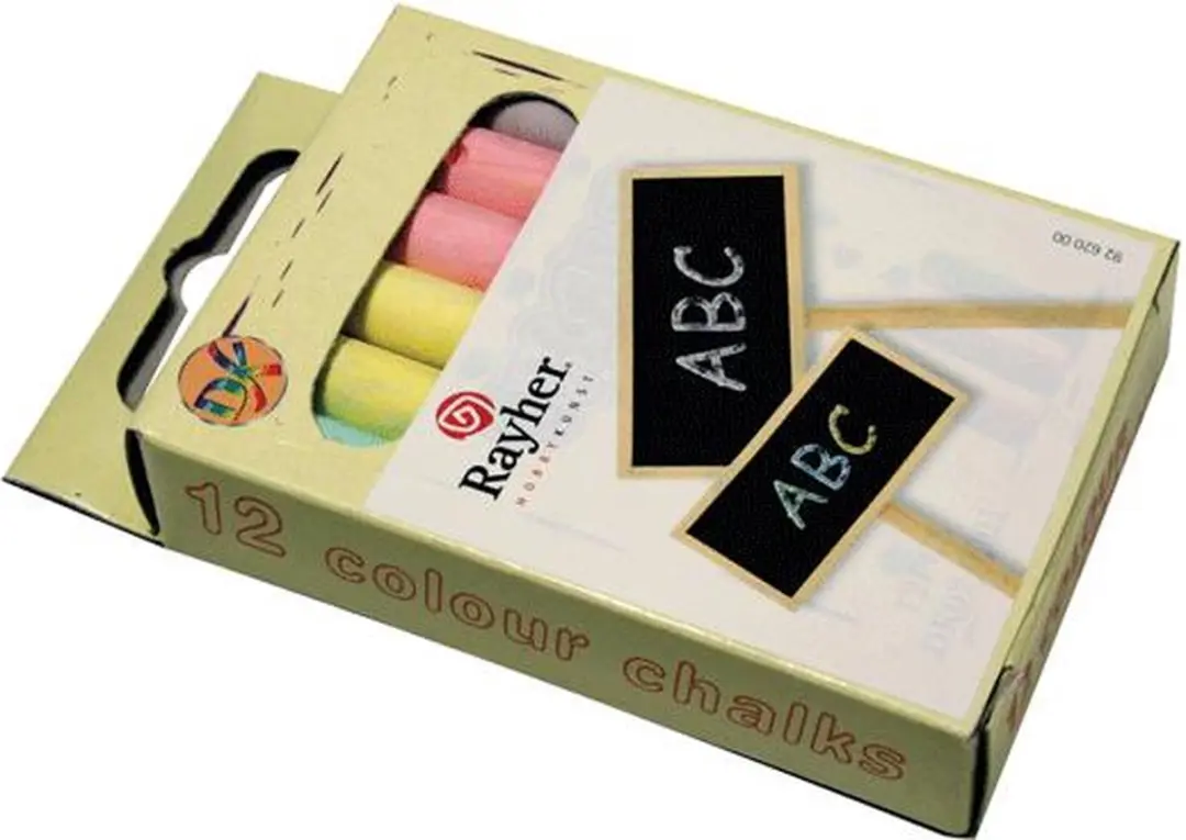 Rayher Schoolbordkrijtjes Gekleurd - 36 Stuks - Multi