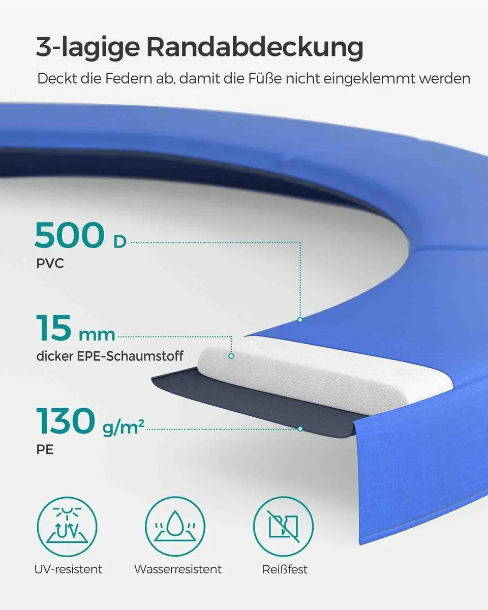 Songmics Trampoline 244cm - Met Veiligheidsnet